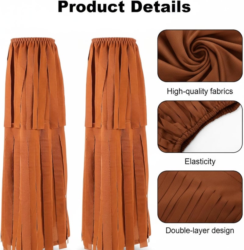 Skicuff Women's Hippie Fringe Boot Covers 60s Leg Warmers Hippie Costume Accessories for Adults, Standard Size, Average Size - Image 3